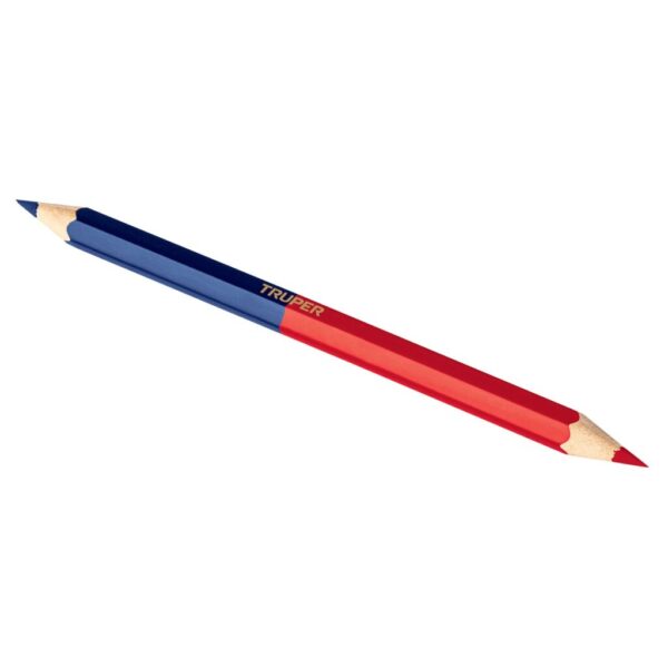 Blíster con 2 lápices 18 cm bicolor gruesos para carpintero